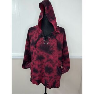 Hot Topic Tie Dye Lace Up Hoodie Size Large